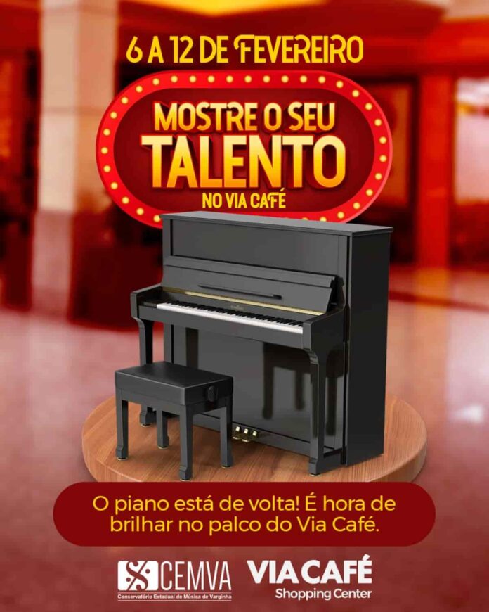 Experiência musical interativa com piano “Mostre seu talento” está de volta ao Via Café Shopping Center.