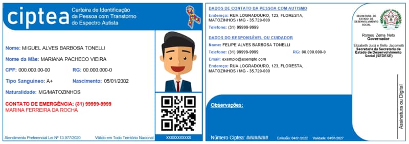 carteira autismo