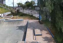 Homem furta placa da Pista de Skate e é pego pela GM Pista de skate rodoviária de varginha