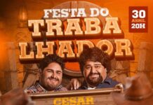 É hoje! Veja a programação da Festa do Trabalhador em Varginha com show gratuito de César Menotti & Fabiano A festa de comemoração do Dia do Trabalhador em Varginha acontece neta quarta-feira (30), com show gratuito da dupla César Menotti & Fabiano.