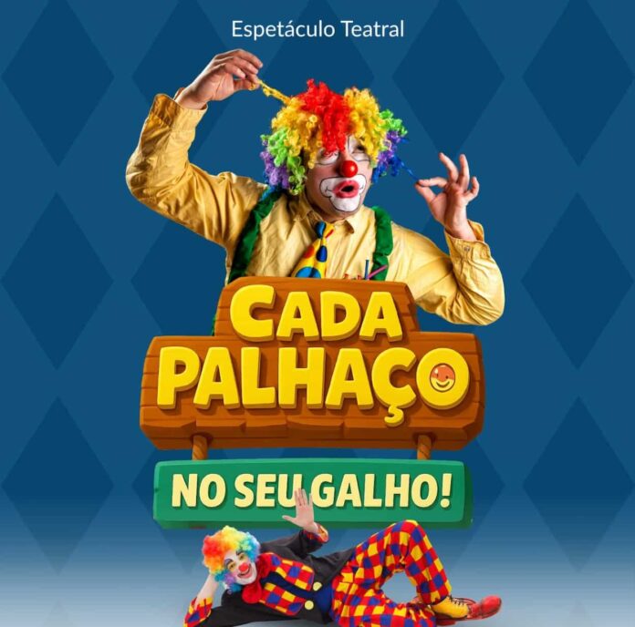 O Espetáculo Infantil "Cada Palhaço no seu Galho" acontece no próximo domingo, 11 de maio, a entrada é gratuita.