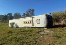 Ônibus de turismo vindo para Varginha capota e duas pessoas morrem Acidente ônibus turismo varginha