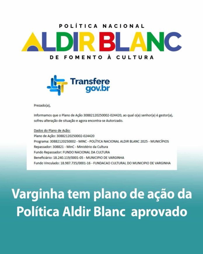 aldir-blanc-2-varginha O Plano de Ação da Política Nacional Aldir Blanc – Ciclo 2 - foi aprovado para Varginha nesta sexta-feira (9).