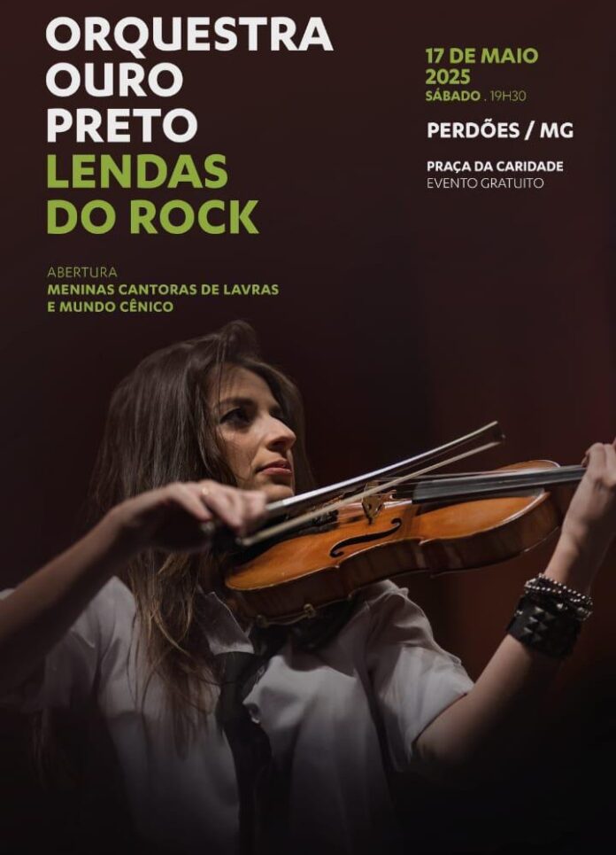 lendas-do-rock-orquestra-ouro-preto-perdoes Evento gratuito une clássicos do rock e música de concerto na Praça da Caridade neste sábado em Perdões (MG).