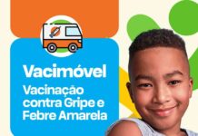 Vacimóvel chega ao Shopping neste sábado com vacinação gratuita contra gripe e febre amarela Cartaz vacimóvel shopping em Varginha