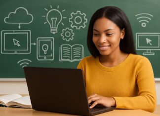 Educação de Minas abre 25 mil vagas em cursos gratuitos EaD com certificado Mulher em frente ao notebook estudando