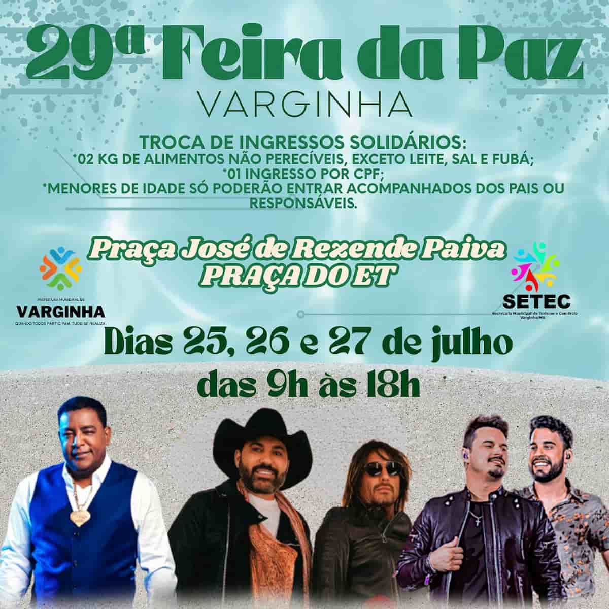 Feira da Paz 2025: Prefeitura divulga datas e regras para troca de ingressos solidários | SHOWS | Varginha Digital