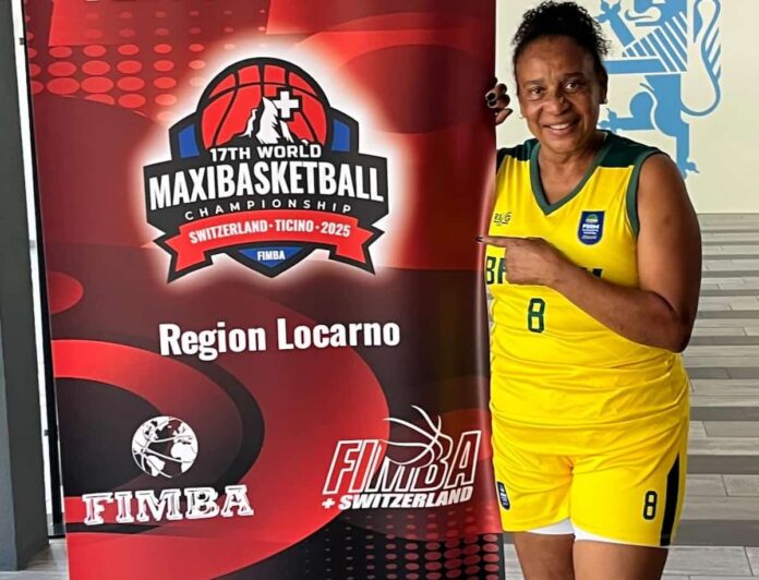 Angela-Maria -Venancio-Basquete-Varginha Angela Maria Venâncio, atleta de destaque de Varginha, participou do Campeonato Mundial Master de Basquete 50+ pela Seleção Brasileira, realizado na cidade de Ticino, Suíça, de 26 de junho a 6 de julho de 2025.