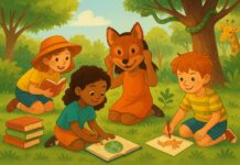 Festival Eco Leitura leva atividades gratuitas aos parques e ao Zoológico de Varginha desenho de crianças desenhando no parque