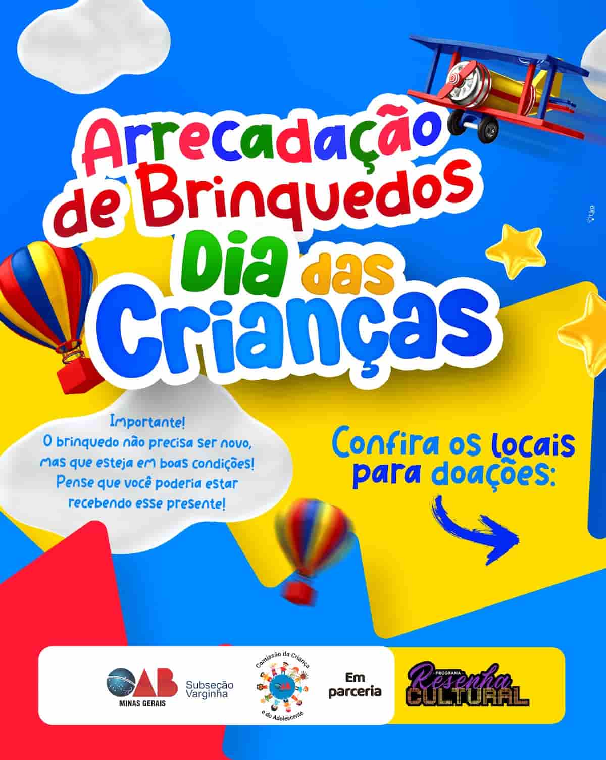 Campanha pede doação de brinquedos para alegrar o Dia das Crianças em Varginha | SOLIDARIEDADE | Varginha Digital