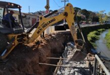 Ribeirão Santa Maria recebe obra de contenção obra ribeirão santa maria