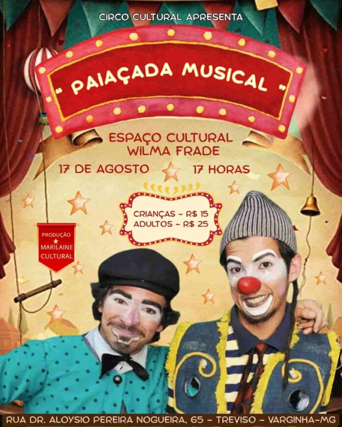 paiacada-musical “Paiaçada Musical” promete encantar o público no Espaço Wilma Frade em Varginha