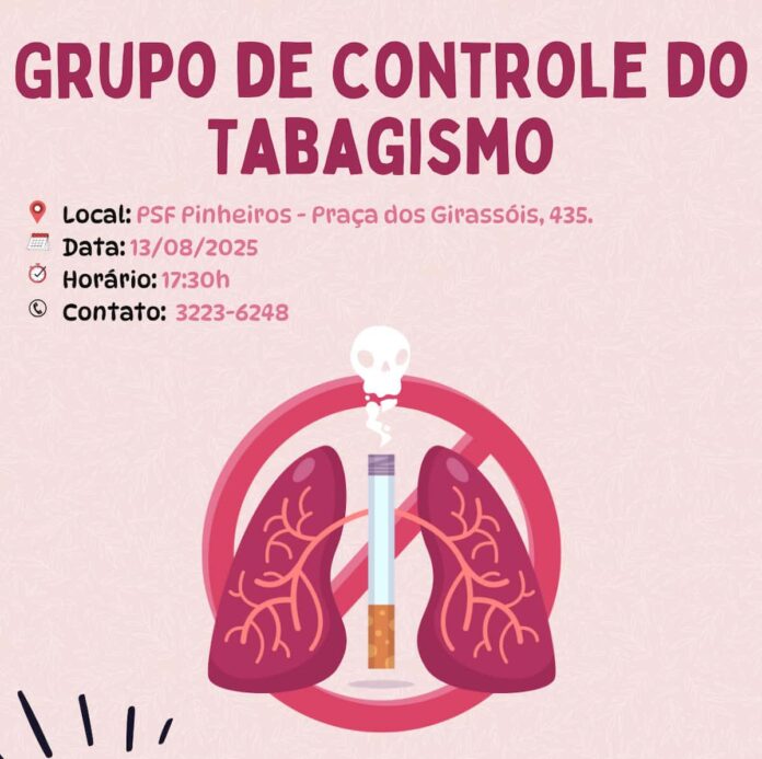 Cartaz Grupo para Parar de Fuma em Varginha