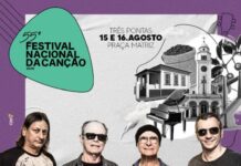 Banda 14 Bis faz show gratuito no 55º Festival Nacional da Canção em Três Pontas cartaz show da banda 14 bis em Trrês Pontas