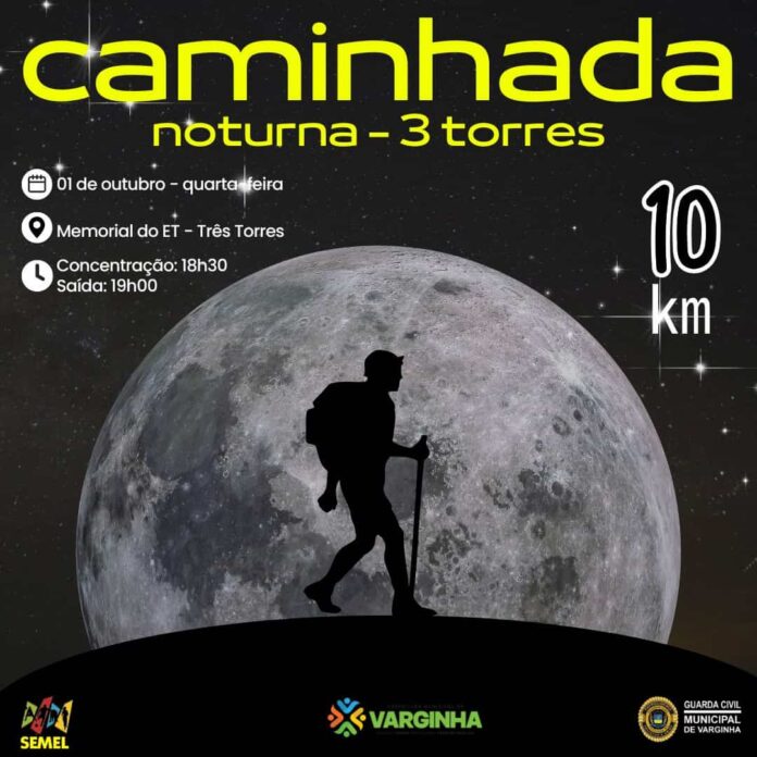 Caminhada Noturna em Varginha será realizada no dia 1º de outubro