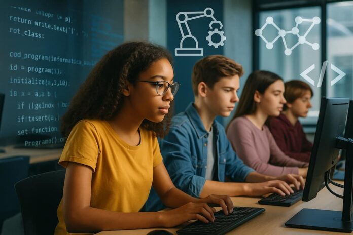 cursos-informatica jovens fazendo curso no computador