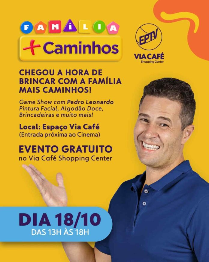 Pedro Leonardo comanda o “Família Mais Caminhos” em Varginha com entrada gratuita no Via Café Shopping Pedro Leonardo comanda o “Família Mais Caminhos” em Varginha com entrada gratuita no Via Café Shopping