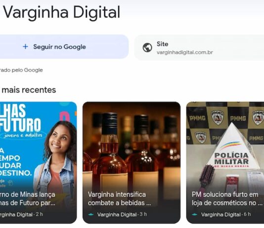Varginha Digital ganha página oficial no novo Google Discover Googe Discover Varginha Digital