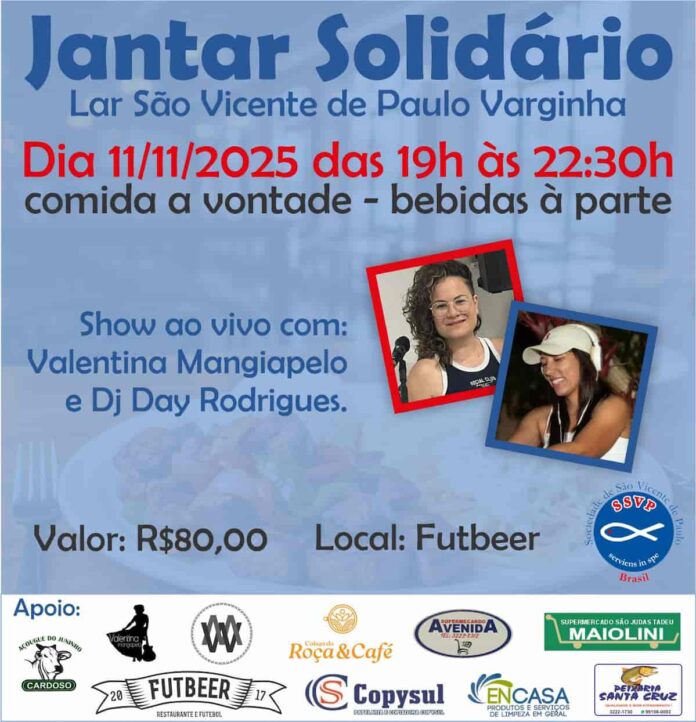 Lar São Vicente de Paulo realiza Jantar Solidário em prol dos idosos da instituição