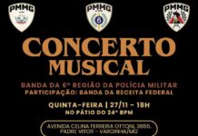 Concerto musical da Polícia Militar acontece hoje, evento gratuito Concerto musical reúne Polícia Militar e Receita Federal em Varginha