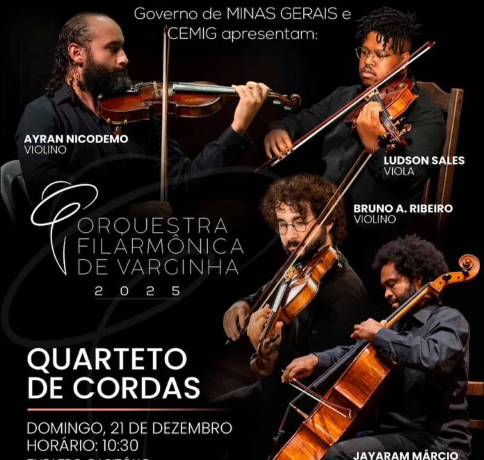 Último concerto do ano da Filarmônica de Varginha reúne quarteto de cordas em apresentação especial Último concerto do ano da Filarmônica de Varginha reúne quarteto de cordas em apresentação especial
