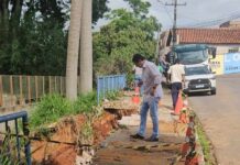 Prefeitura de Varginha inicia obras de contenção em encosta do Ribeirão da Avenida Batistinha obras ribeirão batistinha