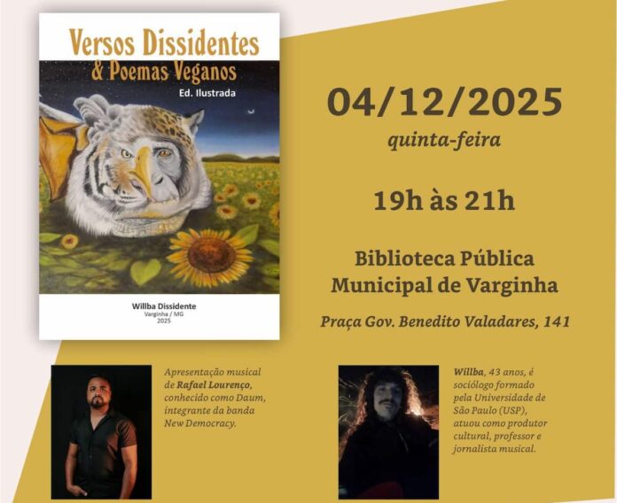 versos-dissidentes Biblioteca de Varginha terá lançamento do livro Versos Dissidentes & Poemas Veganos nesta quinta-feira