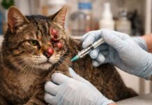 Conselho de Veterinária alerta para avanço de doença que afeta gatos e pode ser transmitida para humanos gato tomando vacina