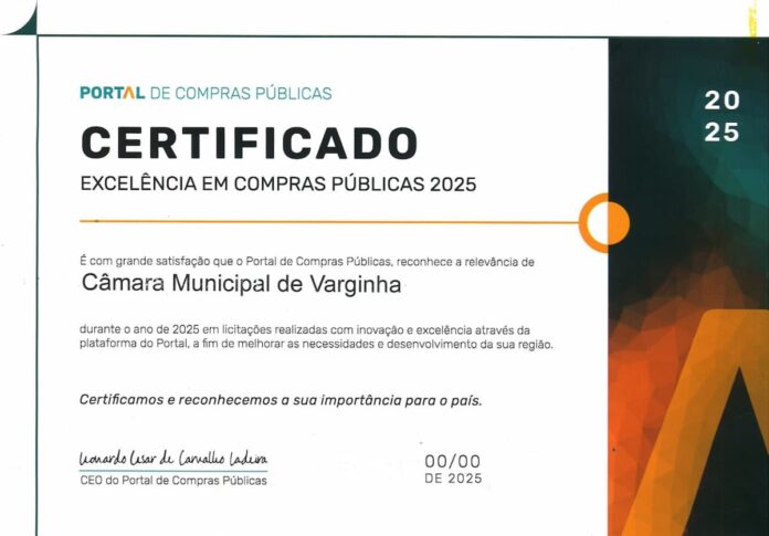 Certificado de Excelência em Compras Públicas 2025 Certificado de Excelência em Compras Públicas 2025