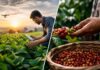 Imagem de homens no campo que representam os cursos superiores gratuitos de cafeicultura e agronomia do IF SUL DE MINAS