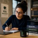 Mulher estudante de pos graduação