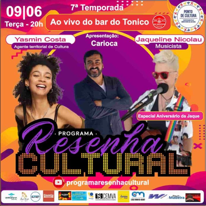 resenha Resenha Cultural recebe Yasmin Costa e Jaqueline Nicolau nesta terça-feira em Varginha com música ao vivo, cultura e sorteios de brindes.