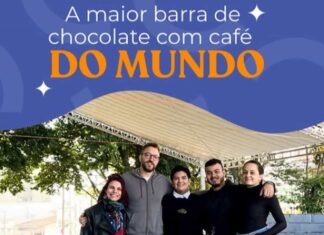 Varginha terá maior barra de chocolate com café do mundo em formato de ET neste fim de semana Festival no centro de Varginha promete produzir a maior barra de chocolate do mundo