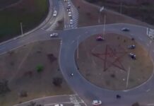 Pentagrama próximo ao shopping? Novo brasão em rotatória de Varginha gera dúvidas; veja o significado do símbolo pentagrama varginha
