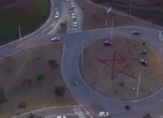 Pentagrama próximo ao shopping? Novo brasão em rotatória de Varginha gera dúvidas; veja o significado do símbolo pentagrama varginha