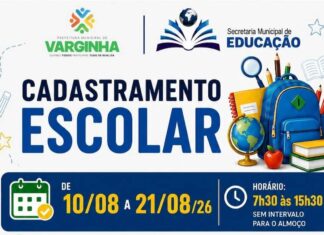 Começa o cadastramento escolar para o ano letivo de 2027 em Varginha