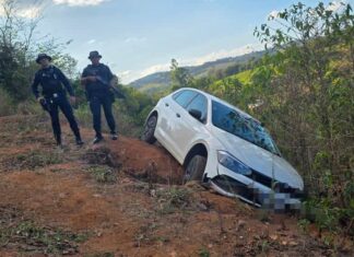 GCM encontra veículo com placa clonada abandonado na zona rural de Varginha Veículo localizado pela GCM com suspeita de placa clonada na zona rural de Varginha