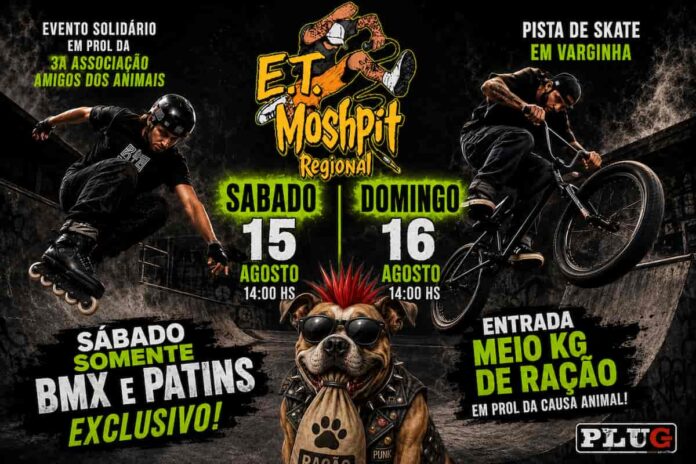 E.T. Moshpit Regional acontece dias 15 e 16 de agosto, na pista de skate de Varginha
