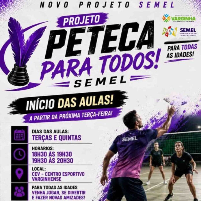 projeto peteca varginha Projeto Peteca para Todos oferece aulas gratuitas em Varginha