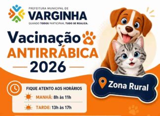 Zona rural de Varginha terá campanha de vacinação antirrábica para cães e gatos em agosto Varginha realiza a vacinação antirrábica na zona rural nos dias 16, 23 e 30 de agosto. Confira os horários da campanha e como proteger cães e gatos.